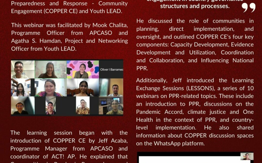 Press Release-COPPER CE (ACT! AP & APCASO) x Youth LEAD  Joint Learning Session