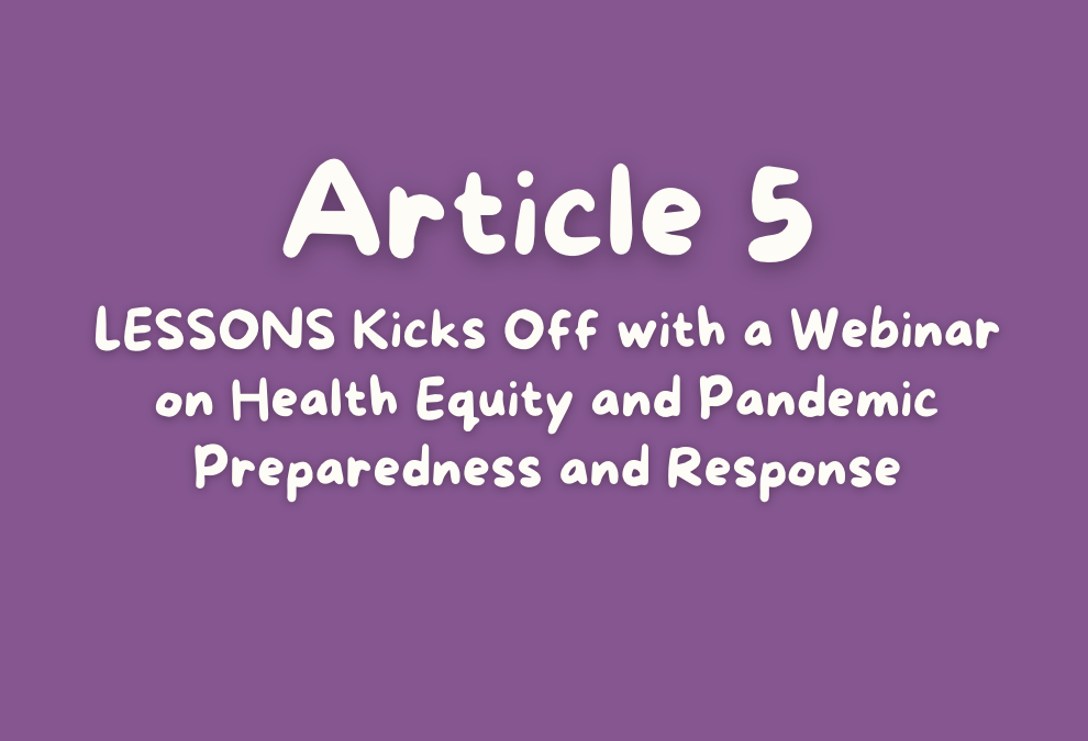 Article 5: Health Equity and Pandemic Preparedness and Response
